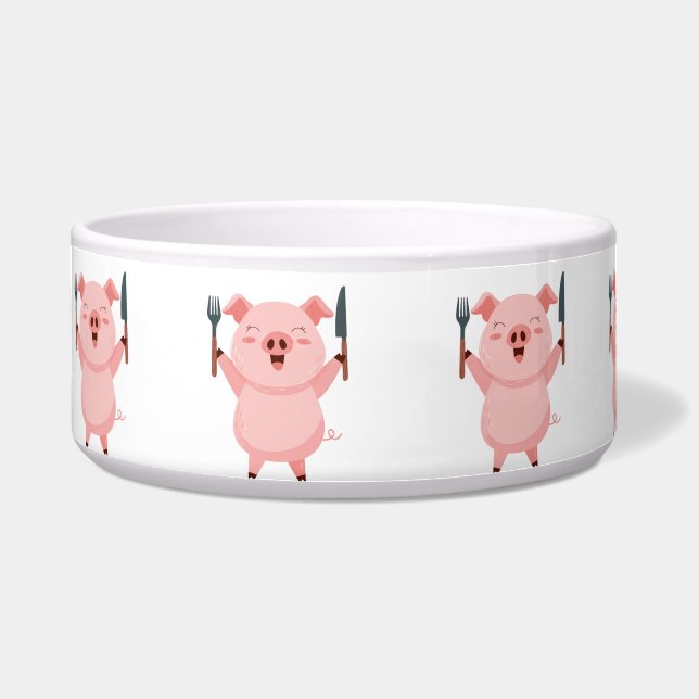 Cute Hungry Piggy  Bowl (Front)
