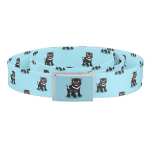 Cute hungry Tasmanian devil cartoon illustration Belt