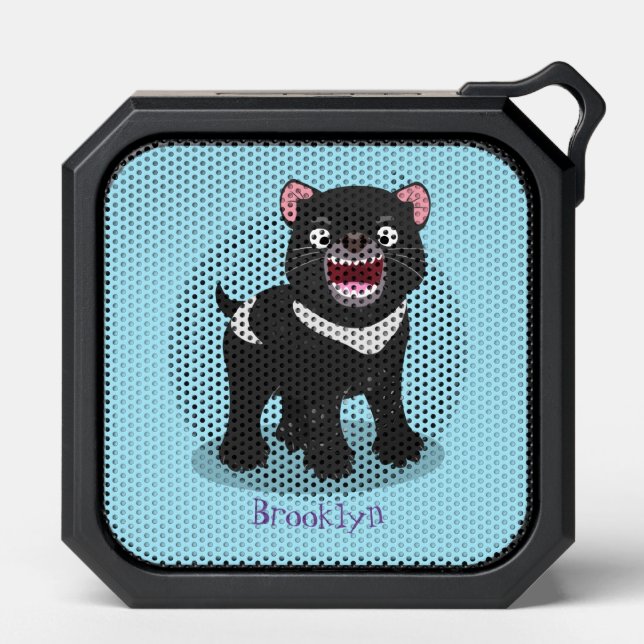Cute hungry Tasmanian devil cartoon illustration Bluetooth Speaker (Front)