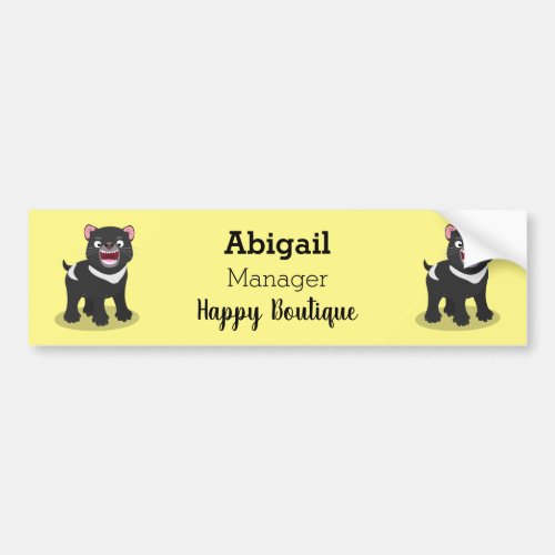 Cute hungry Tasmanian devil cartoon illustration  Bumper Sticker