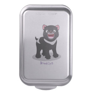 Cute hungry Tasmanian devil cartoon illustration Cake Pan