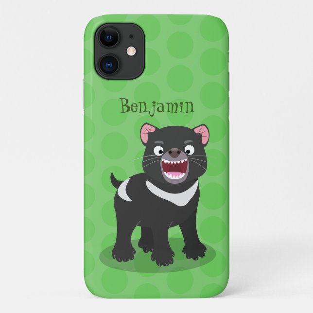 Cute hungry Tasmanian devil cartoon illustration Case-Mate iPhone Case (Back)