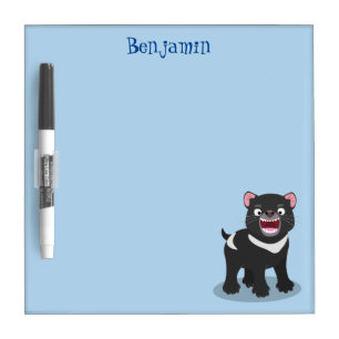 Cute hungry Tasmanian devil cartoon illustration Dry Erase Board