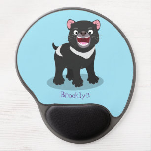 Cute hungry Tasmanian devil cartoon illustration Gel Mouse Pad