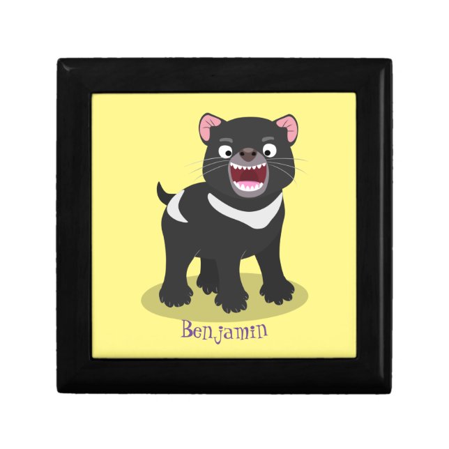 Cute hungry Tasmanian devil cartoon illustration Gift Box (Front)