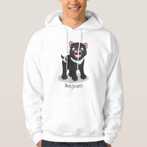 Cute hungry Tasmanian devil cartoon illustration Hoodie