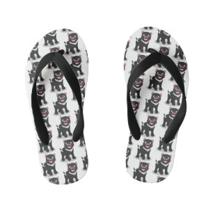 Cute hungry Tasmanian devil cartoon illustration Kid's Flip Flops