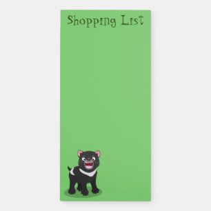 Cute hungry Tasmanian devil cartoon illustration Magnetic Notepad
