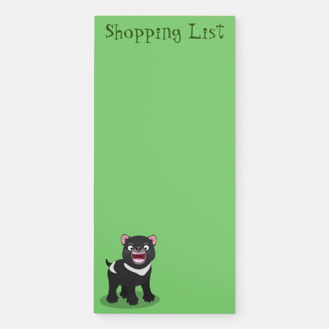 Cute hungry Tasmanian devil cartoon illustration Magnetic Notepad (Front)