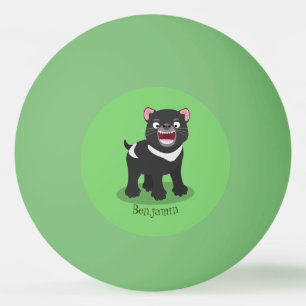 Cute hungry Tasmanian devil cartoon illustration Ping Pong Ball