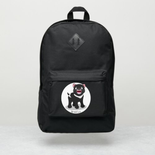 Cute hungry Tasmanian devil cartoon illustration Port Authority Backpack