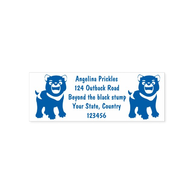 Cute hungry Tasmanian devil cartoon illustration Self-inking Stamp (Design)