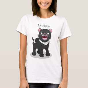 Cute hungry Tasmanian devil cartoon illustration T-Shirt
