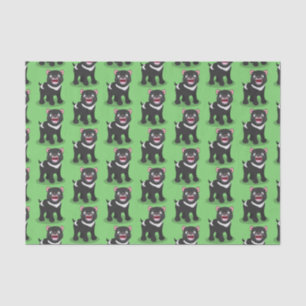 Cute hungry Tasmanian devil cartoon illustration Tissue Paper