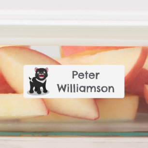 Cute hungry Tasmanian devil cartoon personalized Labels
