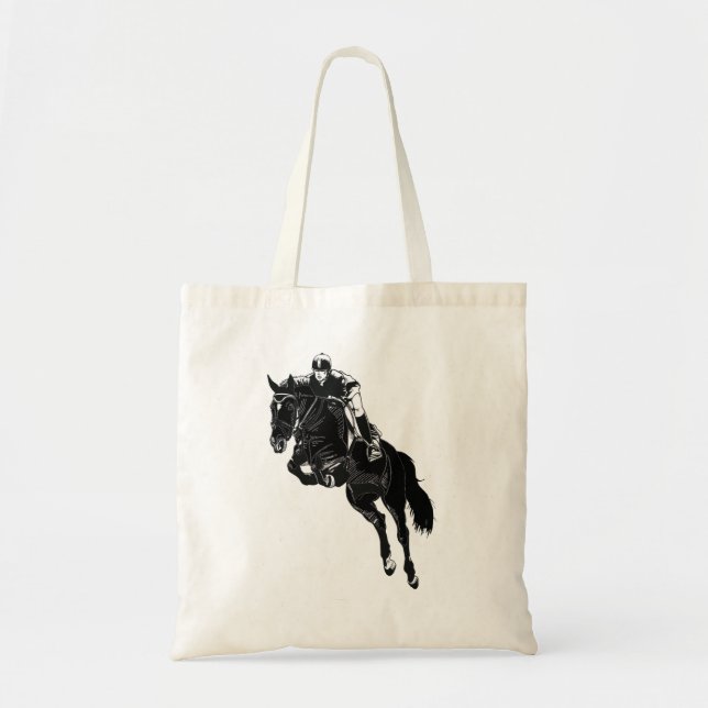 Cute Hunter Jumper Horse Tote Bag (Front)