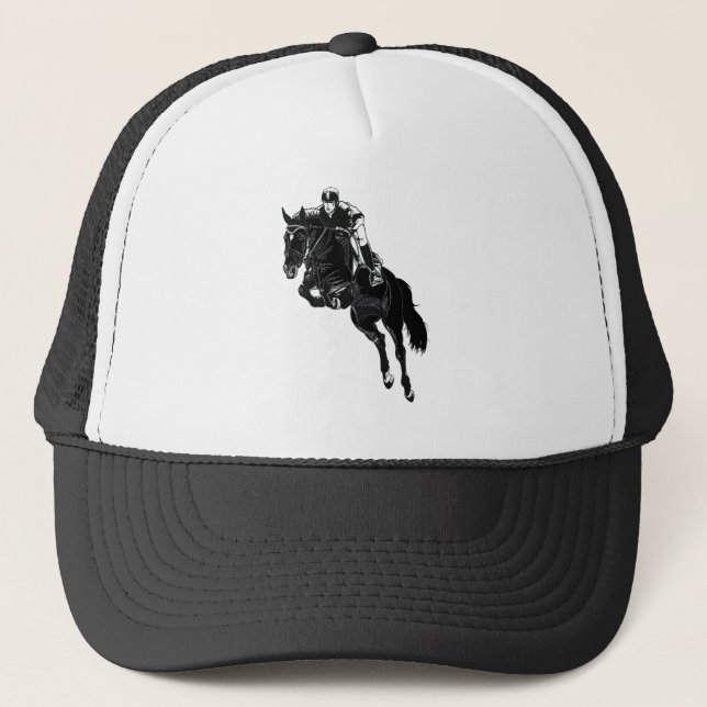 Cute Hunter Jumper Horse Trucker Hat (Front)