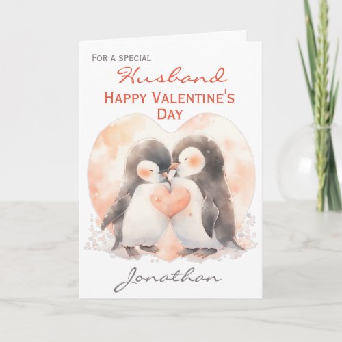 Cute Husband Penguin Love Valentines Day Card