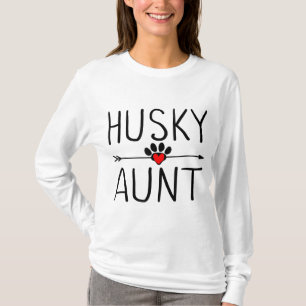 Cute Husky Aunt Gift Funny Dog Lover Auntie Aunty T-Shirt