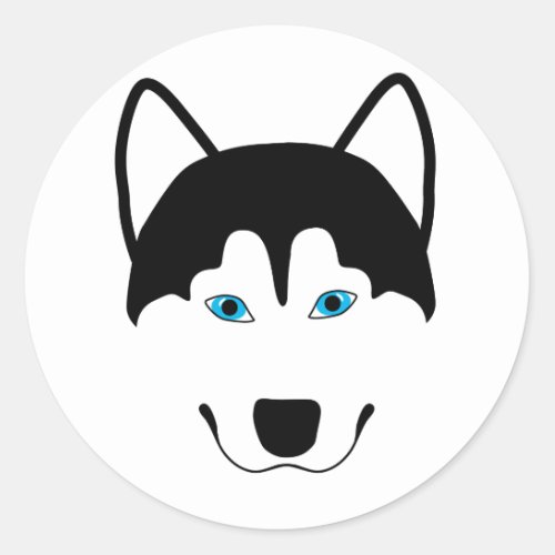 Cute Husky dog breed image Classic Round Sticker