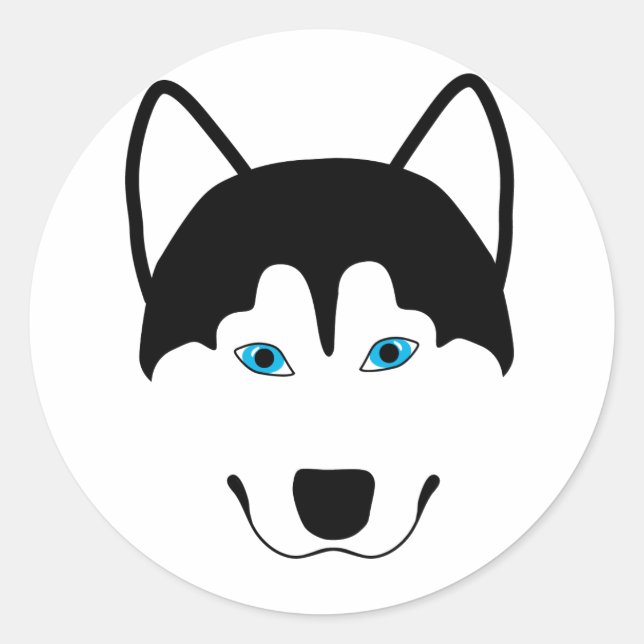 Cute Husky dog breed image Classic Round Sticker (Front)