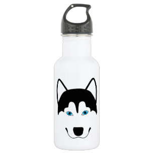 Cute Husky dog breed image Water Bottle