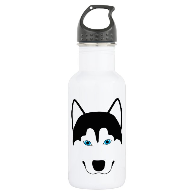 Cute Husky dog breed image Water Bottle (Front)
