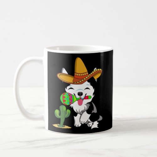 Cute Husky Dog Cinco de Mayo 5th of May Celebratio Coffee Mug