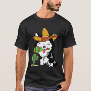 Cute Husky Dog Cinco de Mayo 5th of May Celebratio T-Shirt