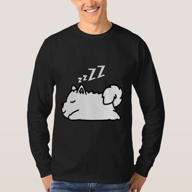 Cute Husky Dog Puppy Sleeping T-Shirt (Front)
