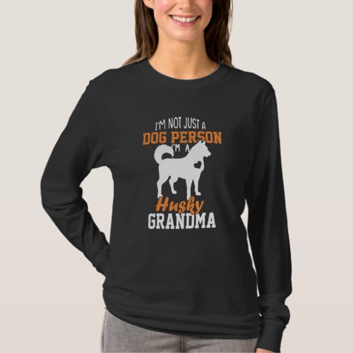 Cute Husky Grandma  Husky Dog Pet  Mothers Day T_Shirt