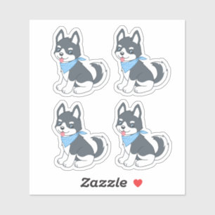 Cute Husky Puppy Dog 4 Sticker