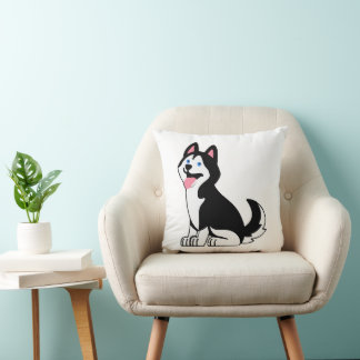 Cute Husky Puppy Throw Pillow