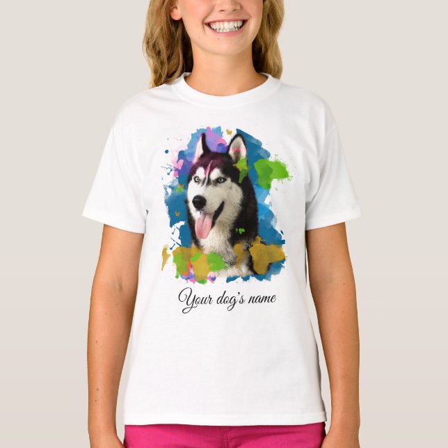 Cute Husky.  T-Shirt (Front)