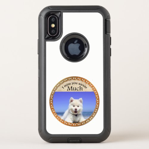 Cute Huskys with blue eye sitting on the beach OtterBox Defender iPhone X Case