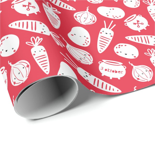 Cute Hutspot 3 Oktober Leidens ontzet rood wit Wrapping Paper (Roll Corner)