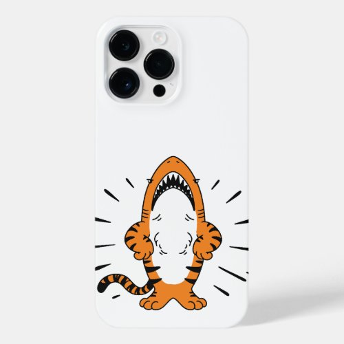 CUTE HYBRID SHARK TIGER CARTOON iPhone 14 PRO MAX CASE