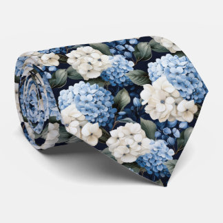 Cute Hydrangea flower tiled pattern  Neck Tie