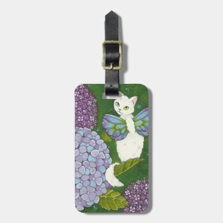 Cute Hydrangea Kitty Cat Fairy Floral Luggage Tag