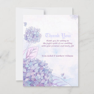 Cute Hydrangeas Wedding Thank You Card