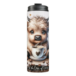 Cute Hyland Cow Ornate Thermal Tumbler