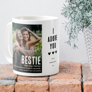 Cute 'I Adore You' Bestie Photo Keepsake Coffee Mug