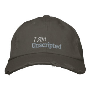 Cute I Am Quote Rustic Vintage Pink Gray Hippie Embroidered Baseball Cap