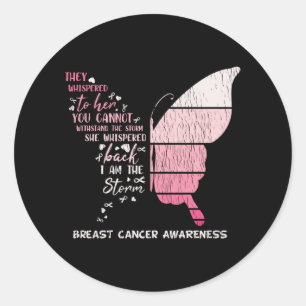 Cute I Am The Storm Breast Cancer Warrior Survivor Classic Round Sticker