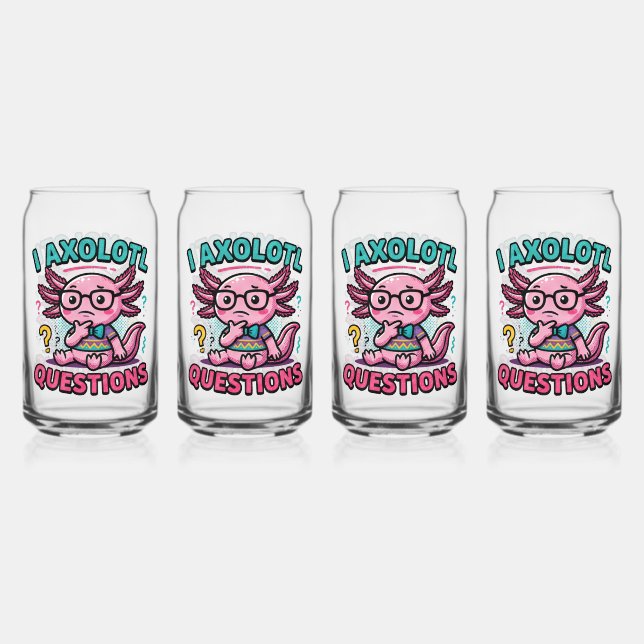 Cute I Axolotl Questions aztec nerd with glasses (Front)