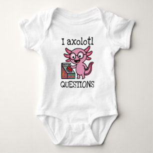 Cute I Axolotl Questions aztec Oh No red button Baby Bodysuit