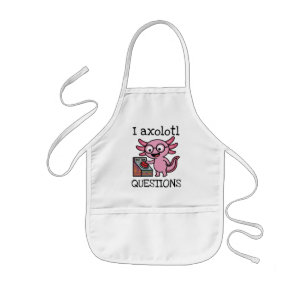 Cute I Axolotl Questions aztec Oh No red button Kids' Apron