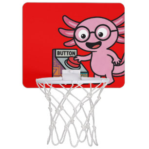 Cute I Axolotl Questions aztec Oh No red button Mini Basketball Hoop