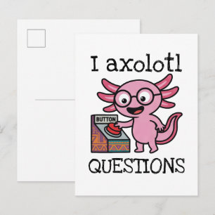Cute I Axolotl Questions aztec Oh No red button Postcard
