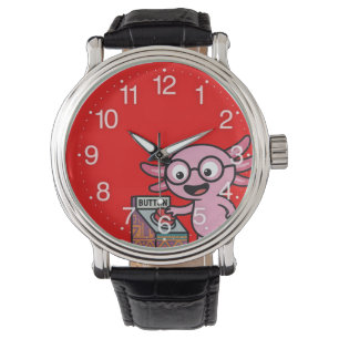 Cute I Axolotl Questions aztec Oh No red button Watch